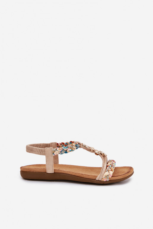 Dames zandkleurige sandalen met bandjes Nusoreth