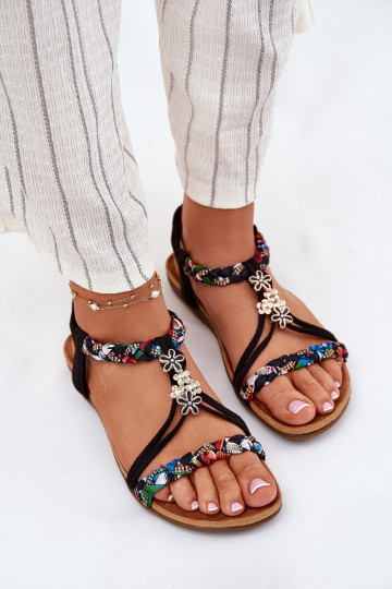 Dames zwarte sandalen met bandjes Nusoreth