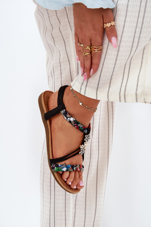 Dames zwarte sandalen met bandjes Nusoreth