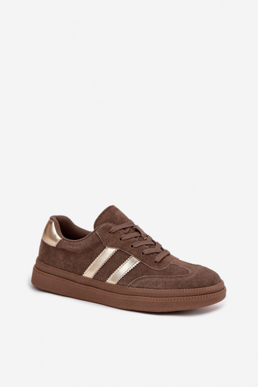 Heren bruine suède sneakers op platform Sylviona