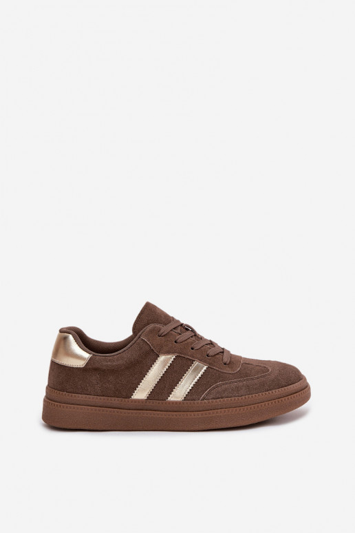 Heren bruine suède sneakers op platform Sylviona