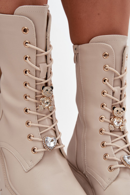 Enkellaarsjes voor Inerknemers DamesPrzypinkami teddyberen Harten beige Iravine