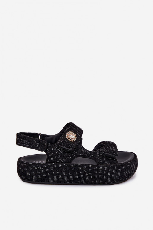 Gedecoreerde dames platformsandalen GOE TT2N4102 zwart