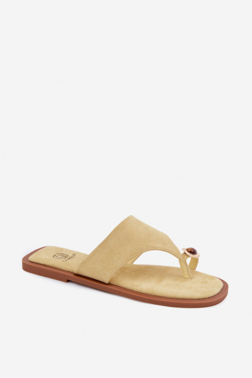 Dames slippers met decoratieve details gele Fedira