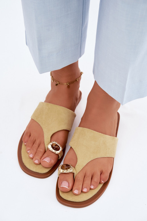 gelijk aan Slippers Slippers Dames Met sierlijk Detalem geel Fedira