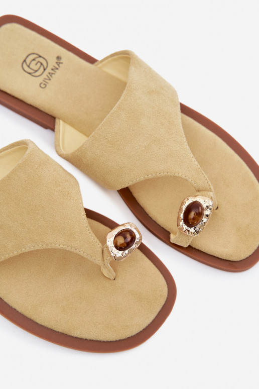 Dames slippers met decoratieve details gele Fedira