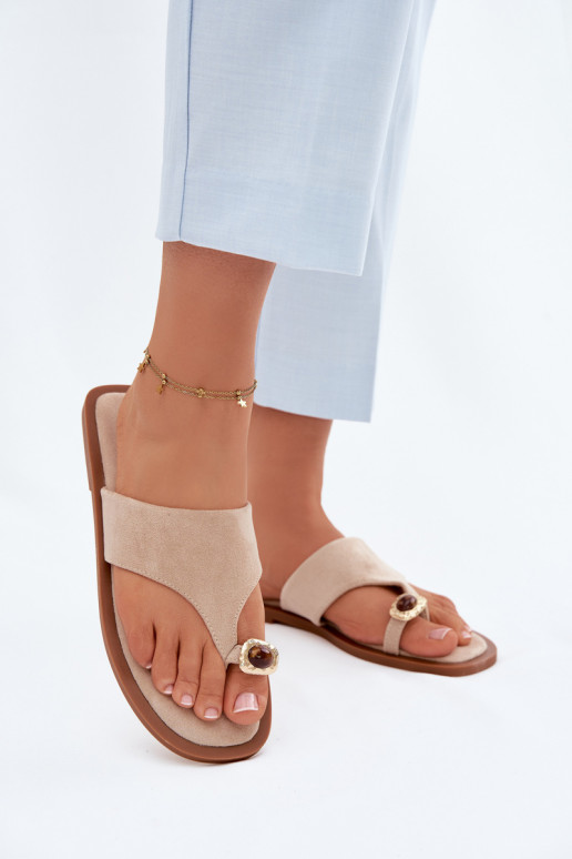 gelijk aan Slippers Slippers Dames Met sierlijk Detalem beige Fedira