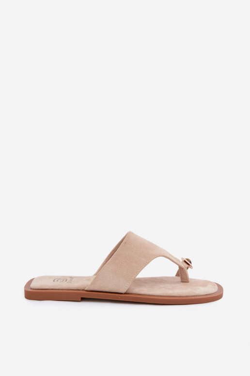 Dames slippers met decoratieve details zandkleurig Fedira