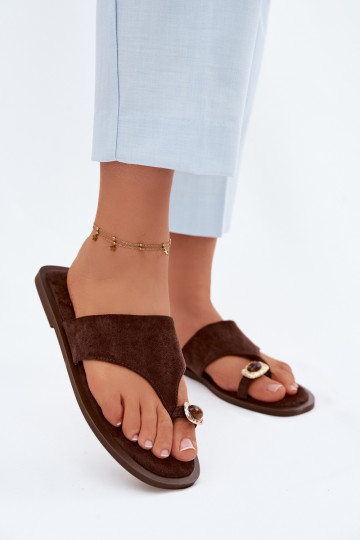 gelijk aan Slippers Slippers Dames Met sierlijk Detalem CzekoladoIne Fedira 2