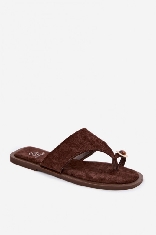 gelijk aan Slippers Slippers Dames Met sierlijk Detalem CzekoladoIne Fedira