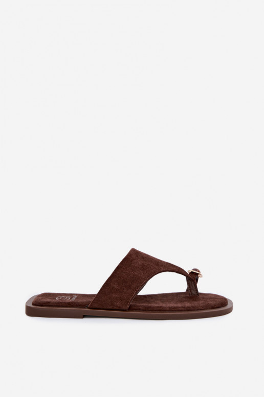 Dames slippers met decoratieve details chocolade Fedira