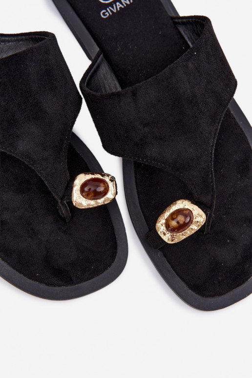 Dames slippers met decoratieve details zwart Fedira
