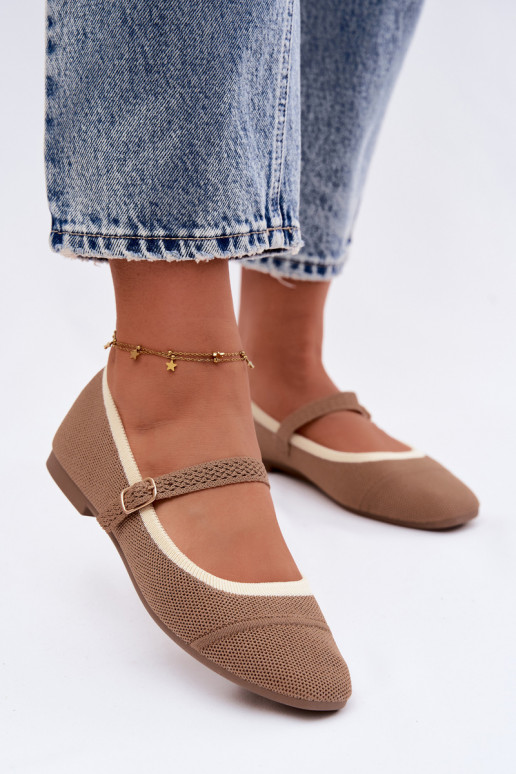 Ballet flats van gaas bruin Zelisa