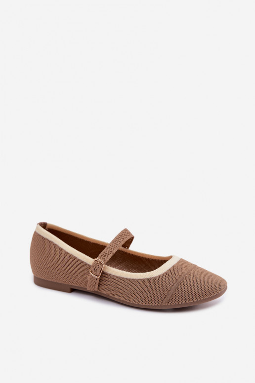 Ballet flats van gaas bruin Zelisa