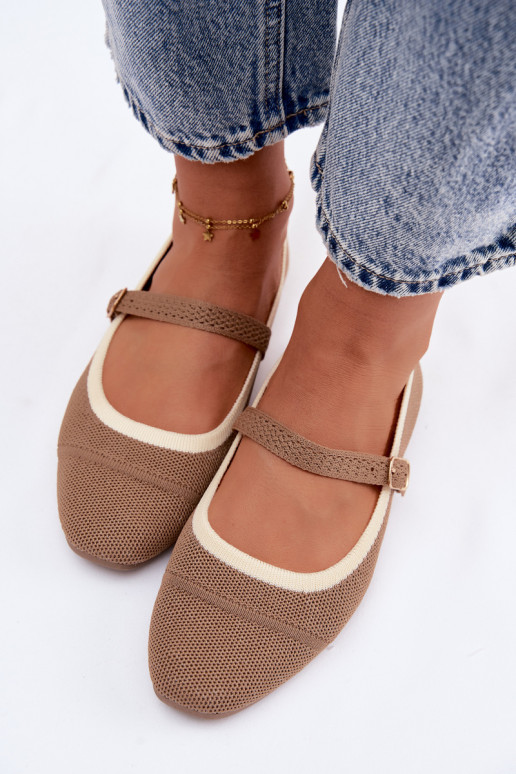 Ballet flats van gaas bruin Zelisa