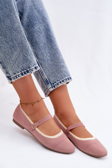 Ballet flats van gaas roze Zelisa