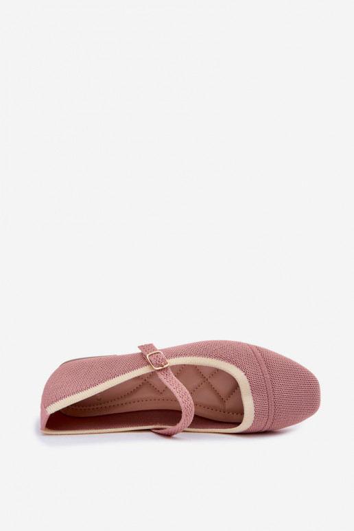 Ballet flats van gaas roze Zelisa