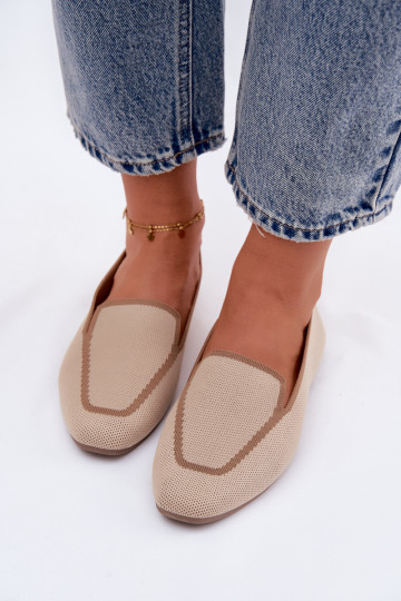 Textiele mocassins zandkleurig Selisa