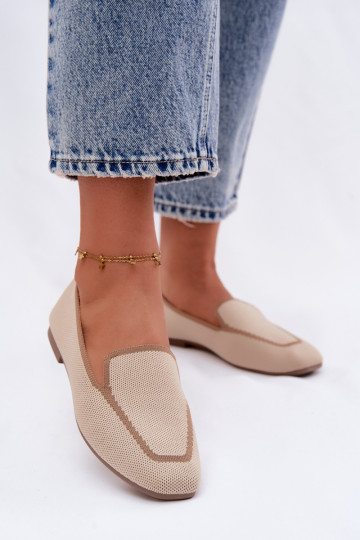Textiele mocassins zandkleurig Selisa 2