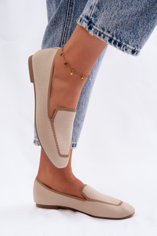 Textiele mocassins zandkleurig Selisa