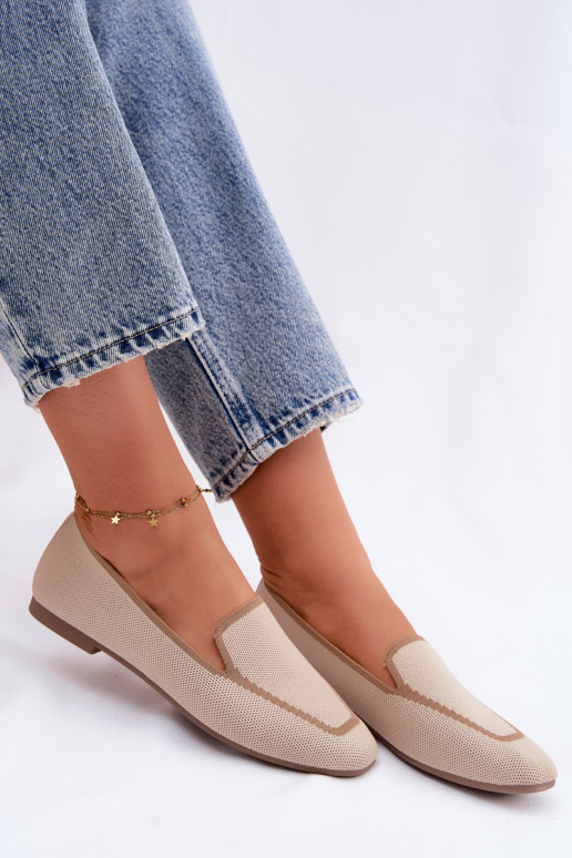 Textiele mocassins zandkleurig Selisa
