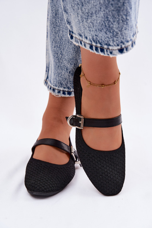 Ballerinas van stof met riemen I met gespen zInart Jelisa