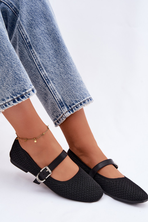 Ballerinas van stof met riemen I met gespen zInart Jelisa