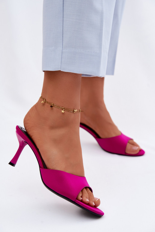 Dames slippers met dunne hakken roze Selmira