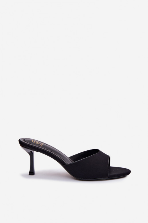 Dames slippers met dunne hakken zwart Selmira