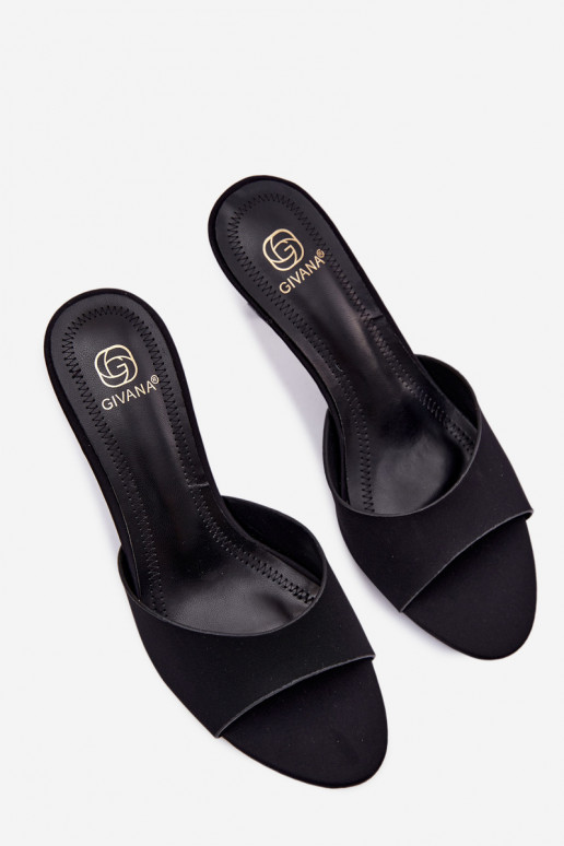 Dames slippers met dunne hakken zwart Selmira