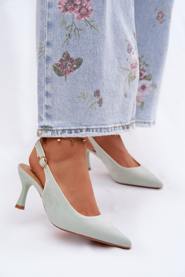 Dames sandalen met dunne hakken in muntkleur Relmira 2