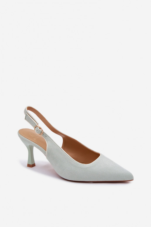 Dames sandalen met dunne hakken in muntkleur Relmira