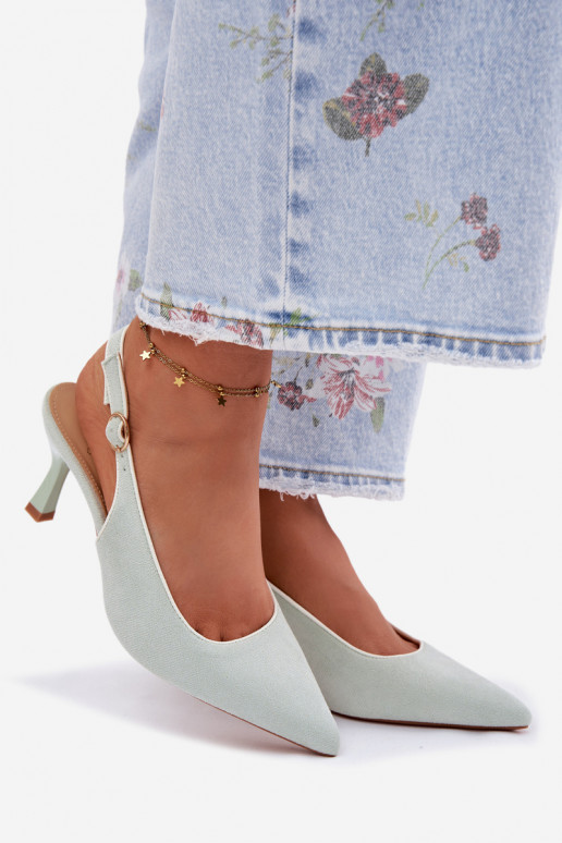 Dames sandalen met dunne hakken in muntkleur Relmira