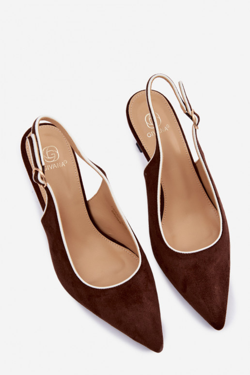 Dames sandalen met dunne hakken in chocoladekleur Relmira