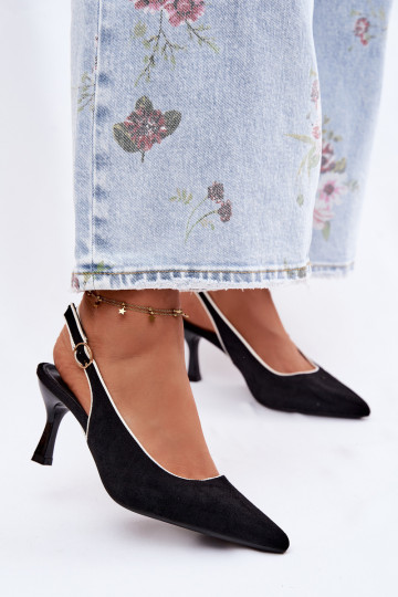 Dames sandalen met dunne hakken in zwarte kleur Relmira 2