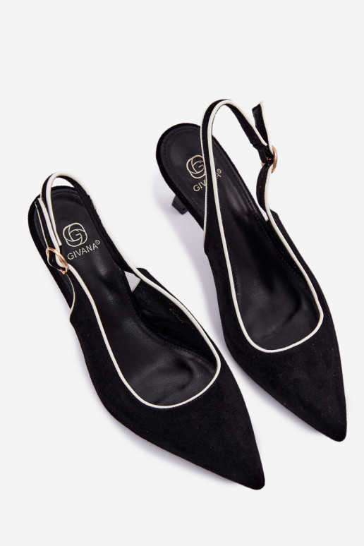 Dames sandalen met dunne hakken in zwarte kleur Relmira