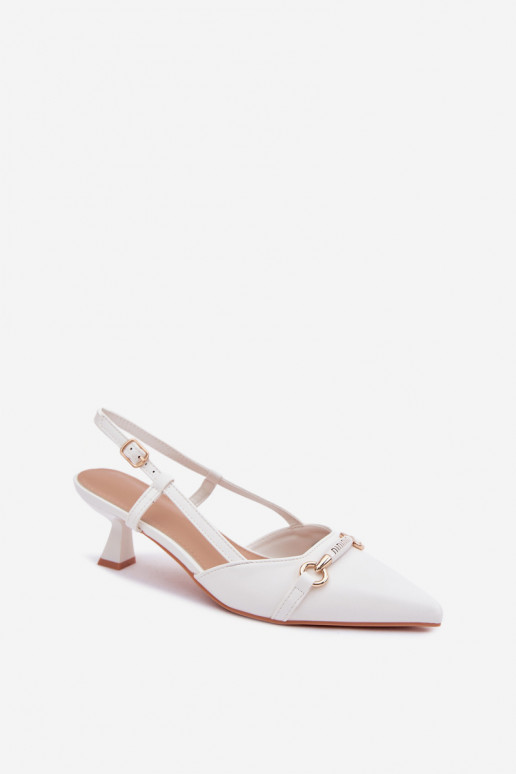Dames sandalen met puntige hakken in witte kleur Felessa
