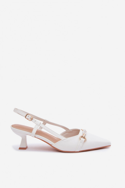Dames sandalen met puntige hakken in witte kleur Felessa