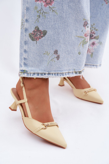 Dames sandalen met puntige hakken in gele kleur Felessa