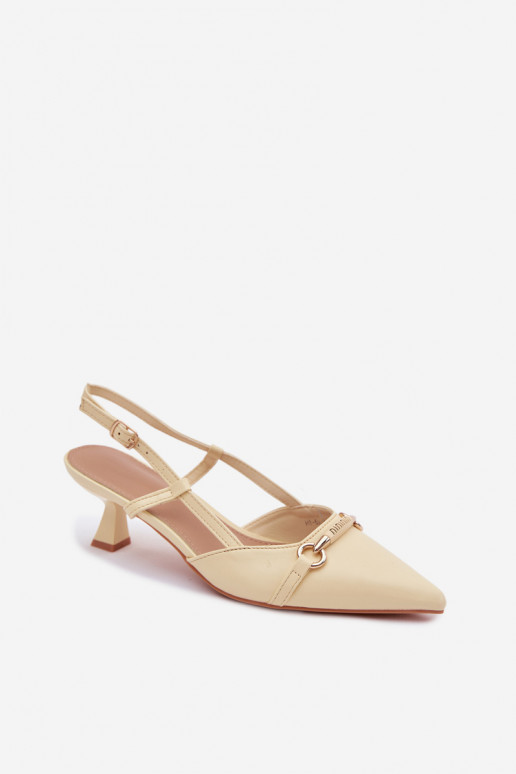 Dames sandalen met puntige hakken in gele kleur Felessa