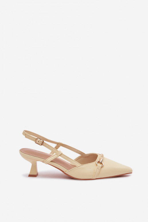 Dames sandalen met puntige hakken in gele kleur Felessa