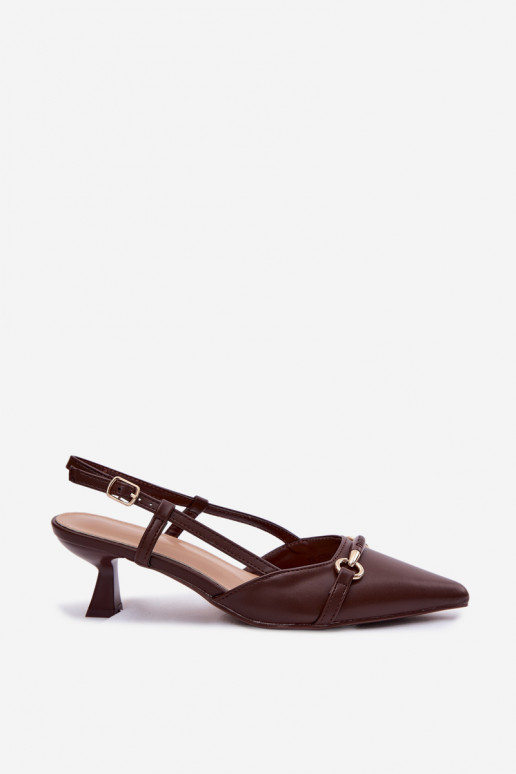 Dames sandalen met puntige hakken in bruine kleur Felessa