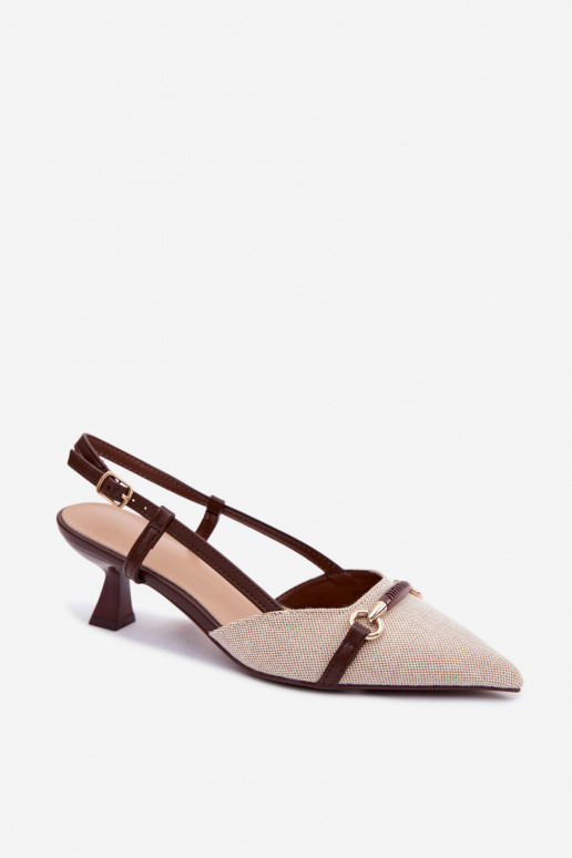 Dames sandalen met puntige hakken in bruin-zandkleur Felessa