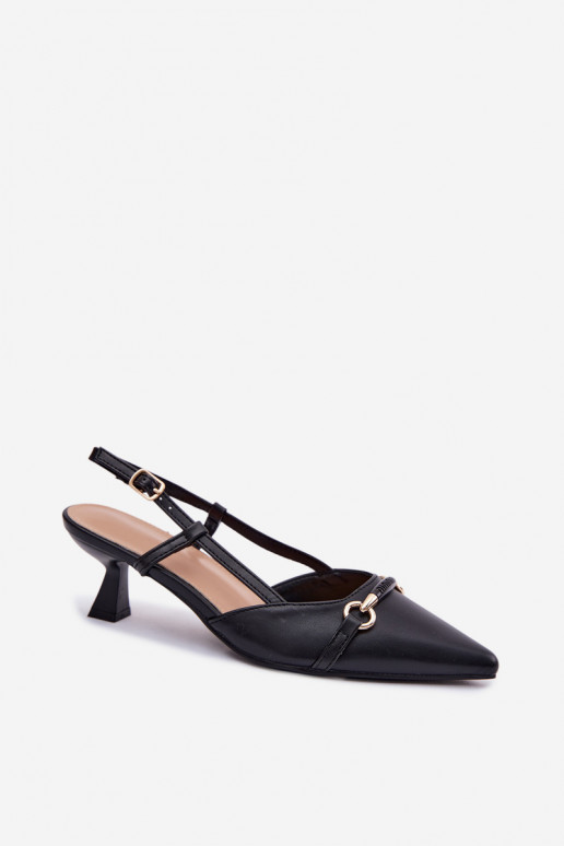 Dames sandalen met puntige hakken in zwarte kleur Felessa