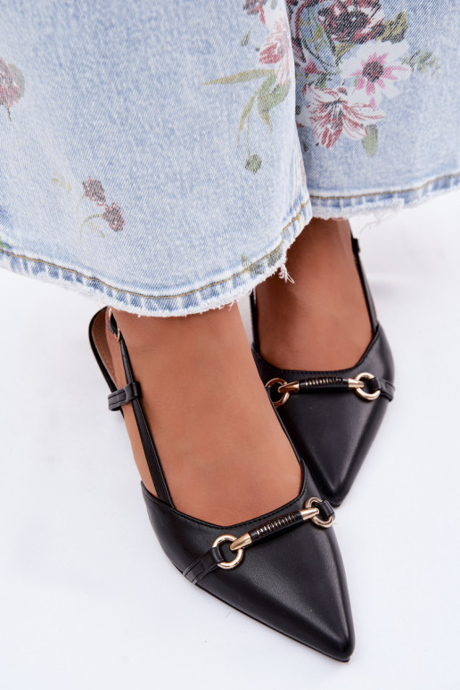 Dames sandalen met puntige hakken in zwarte kleur Felessa