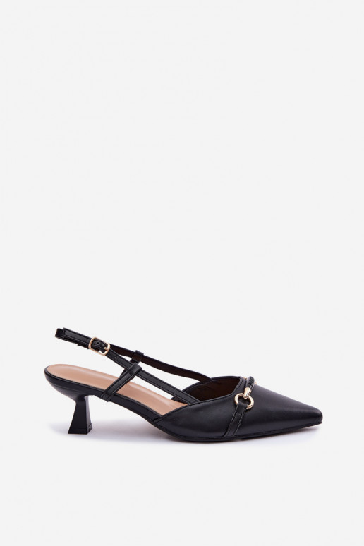Dames sandalen met puntige hakken in zwarte kleur Felessa