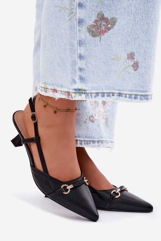 Dames sandalen met puntige hakken in zwarte kleur Felessa