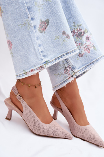 Hoge hakken sandalen in roze kleur Delessa