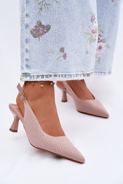 materiaal Sandalen met hoge hak roze Delessa