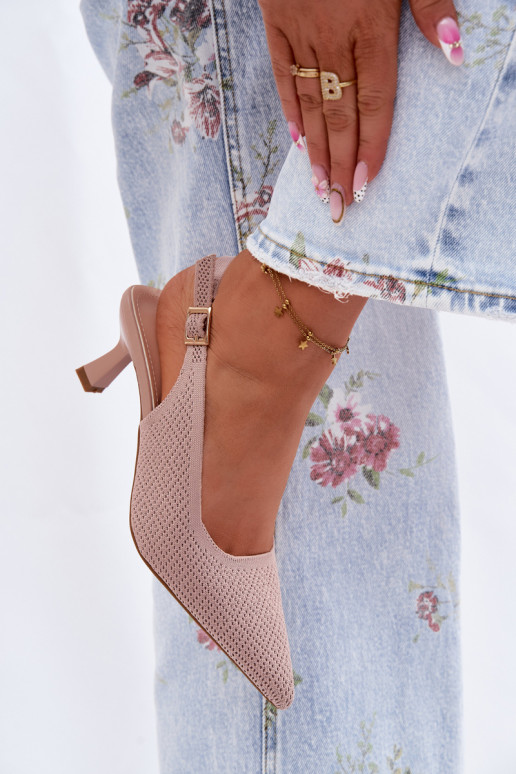 materiaal Sandalen met hoge hak roze Delessa